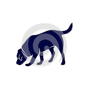 Sniffer Dog Logo Design Vector. Silhouette of Sniffer Dog. Vector illustration