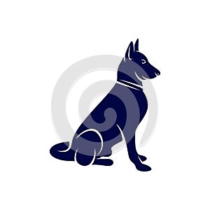 Sniffer Dog Logo Design Vector. Silhouette of Sniffer Dog. Vector illustration