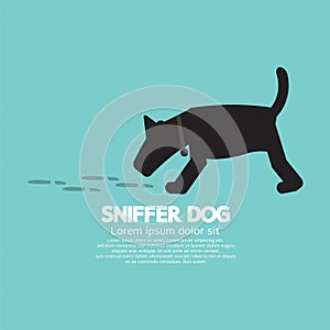 Sniffer Dog Smell Footprint On Ground