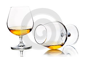 Snifters with brandy or cognac