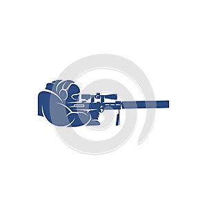 Sniper army logo design template, vector graphics to design