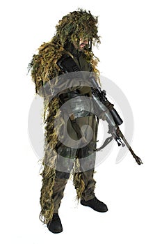 Sniper in ghillie suit