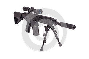 Sniper rifle with bipod isolated