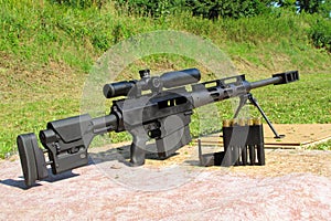 Sniper rifle caliber .50 BMG with ammo