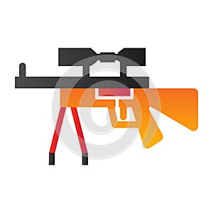 Sniper rifle flat icon. Firearm vector illustration isolated on white. Shotgun gradient style design, designed for web