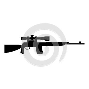 Sniper rifle icon black color vector illustration flat style image