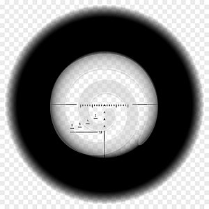 Sniper rifle scope view