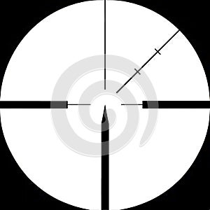 Sniper rifle sight targeted on. Isolated.