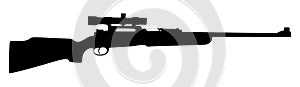 Sniper rifle vector silhouette illustration isolated.