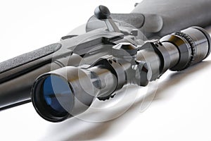 Sniper rifle on white