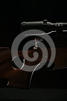 Sniper riflescope close up