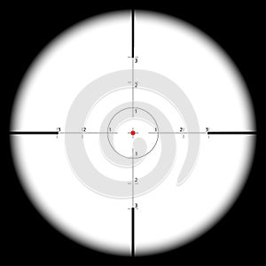 Sniper's scope sight view
