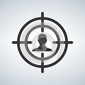 Sniper scope crosshair aiming man, illustration