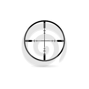 Sniper scope crosshairs thin icon. Isolated rifle gun target