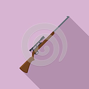 Sniper scope rifle icon, flat style