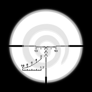 Sniper scope on white. photo