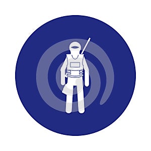 sniper silhouette icon in badge style. One of Special services collection icon can be used for UI, UX