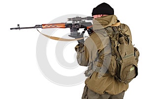 Sniper with SVD sniper rifle photo