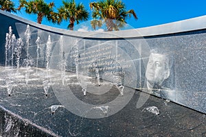 Snippet from 1962 Moon Speech by John F. Kennedy at Kennedy Space Center Visitor Complex in Cape Canaveral Florida USA