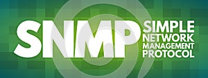 SNMP - Simple Network Management Protocol acronym, technology concept background