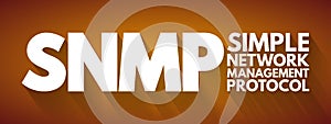 SNMP - Simple Network Management Protocol acronym, technology concept background