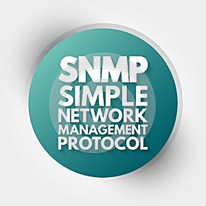 SNMP - Simple Network Management Protocol acronym, technology concept background
