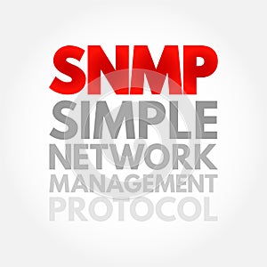 SNMP - Simple Network Management Protocol is an Internet Standard protocol for collecting and organizing information about managed