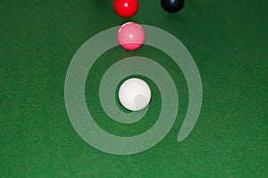 Snooker balls on the pool table