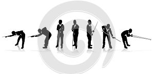 Snooker player silhouettes photo