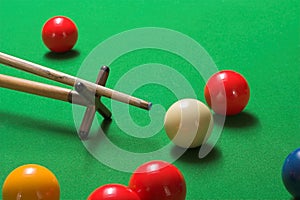 Snooker shot on a rest photo