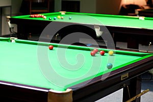 The snooker tables