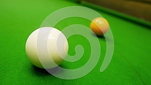 Snooker white and yellow balls