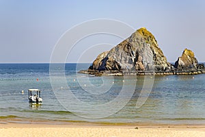 Snoopy island on the Gulf of Oman near the Al Aqah beach