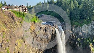Snoqualmie Falls waterfall in Washington State, a famous tourist attraction outside of Seattle