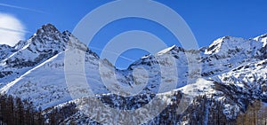 Snowy landscape in Gressoney