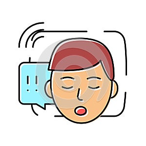 snoring patient problem color icon vector illustration