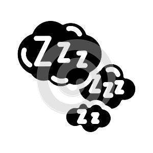 snoring sleep night glyph icon vector illustration