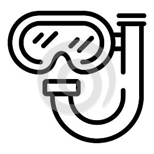 Snorkel diving mask icon outline vector. Extreme wind