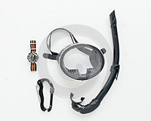 Snorkel equipment with diving watch