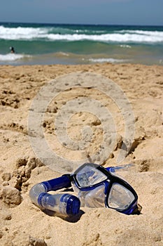 Snorkel gear on beach