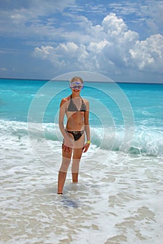 Snorkel girl in ocean