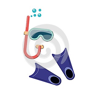 Snorkel mask diving mask isolated vector illustration