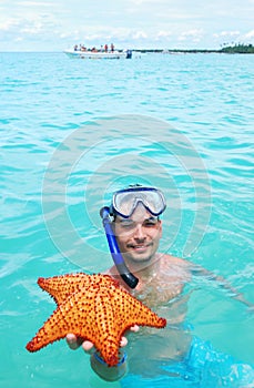 Snorkel with starfish