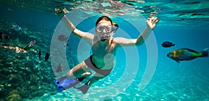 Snorkeler. Red sea