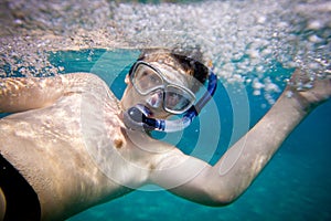 Snorkeler. Red sea