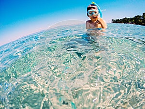 Snorkeler in vacation