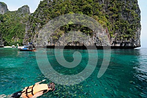 Snorkeling at beautiful sea