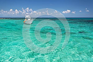 Snorkeling boat on the Caribbean Sea