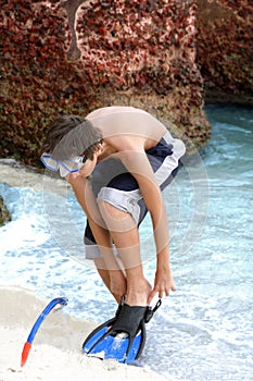 Snorkeling boy