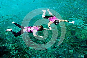 Snorkeling couple